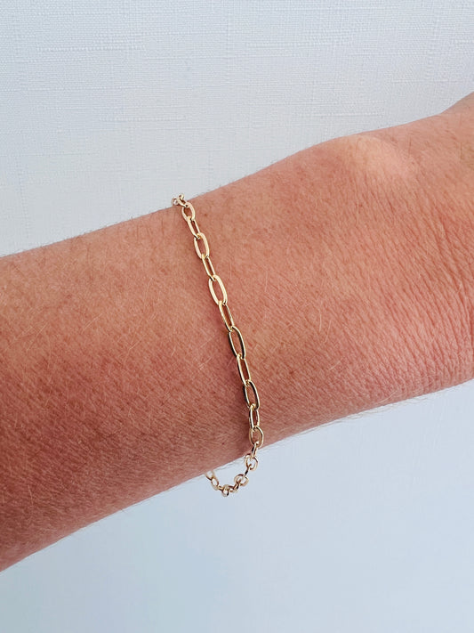 Gold Filled 2.5mm Paperclip Bracelet