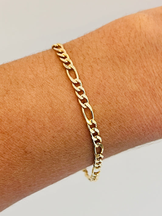 Gold Filled 4mm Figaro Bracelet