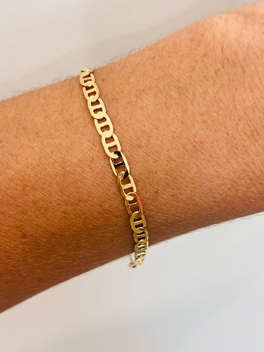 Gold Filled 3mm Mariner Link Bracelet