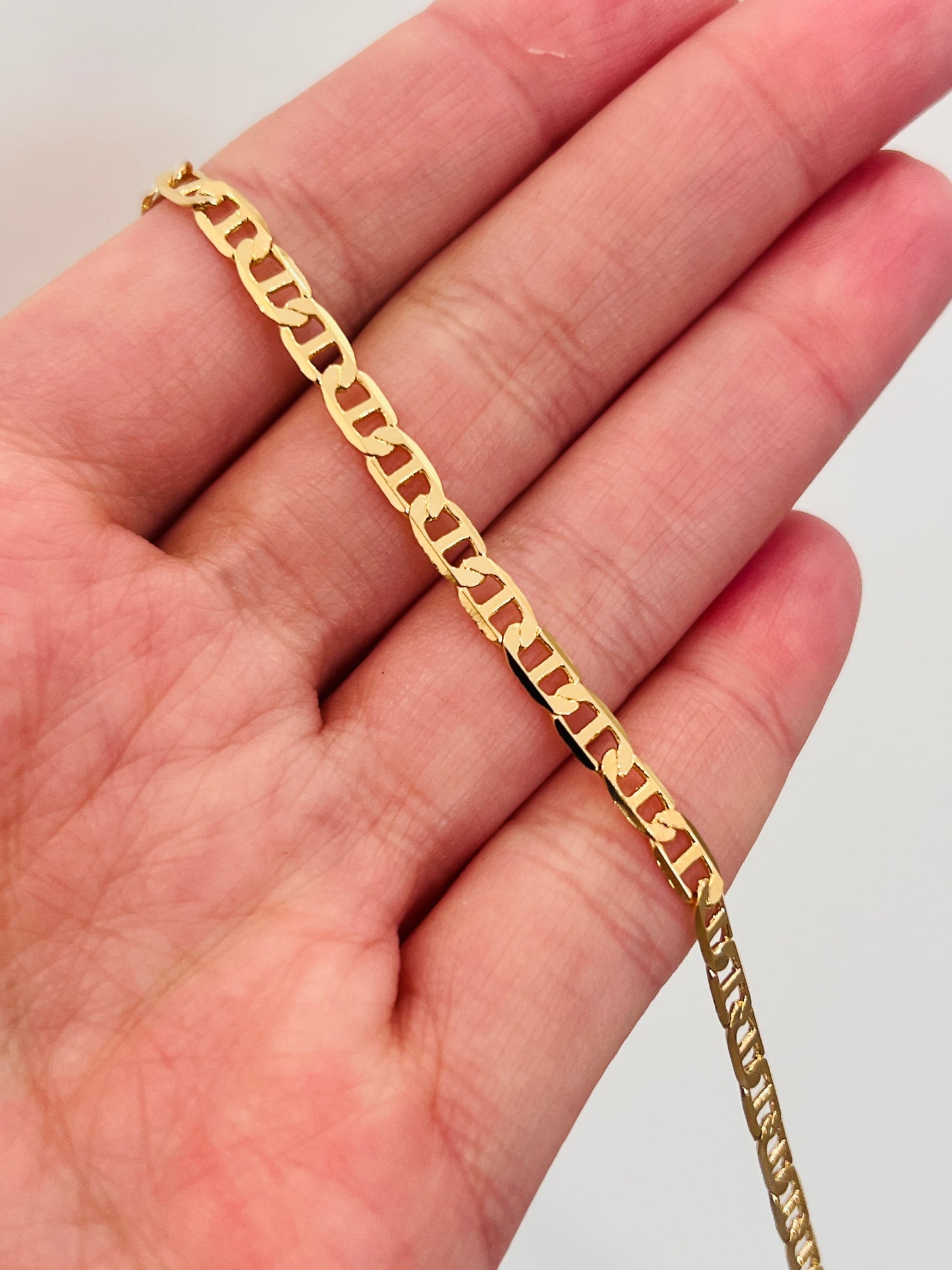 Gold Filled 3mm Mariner Link Bracelet