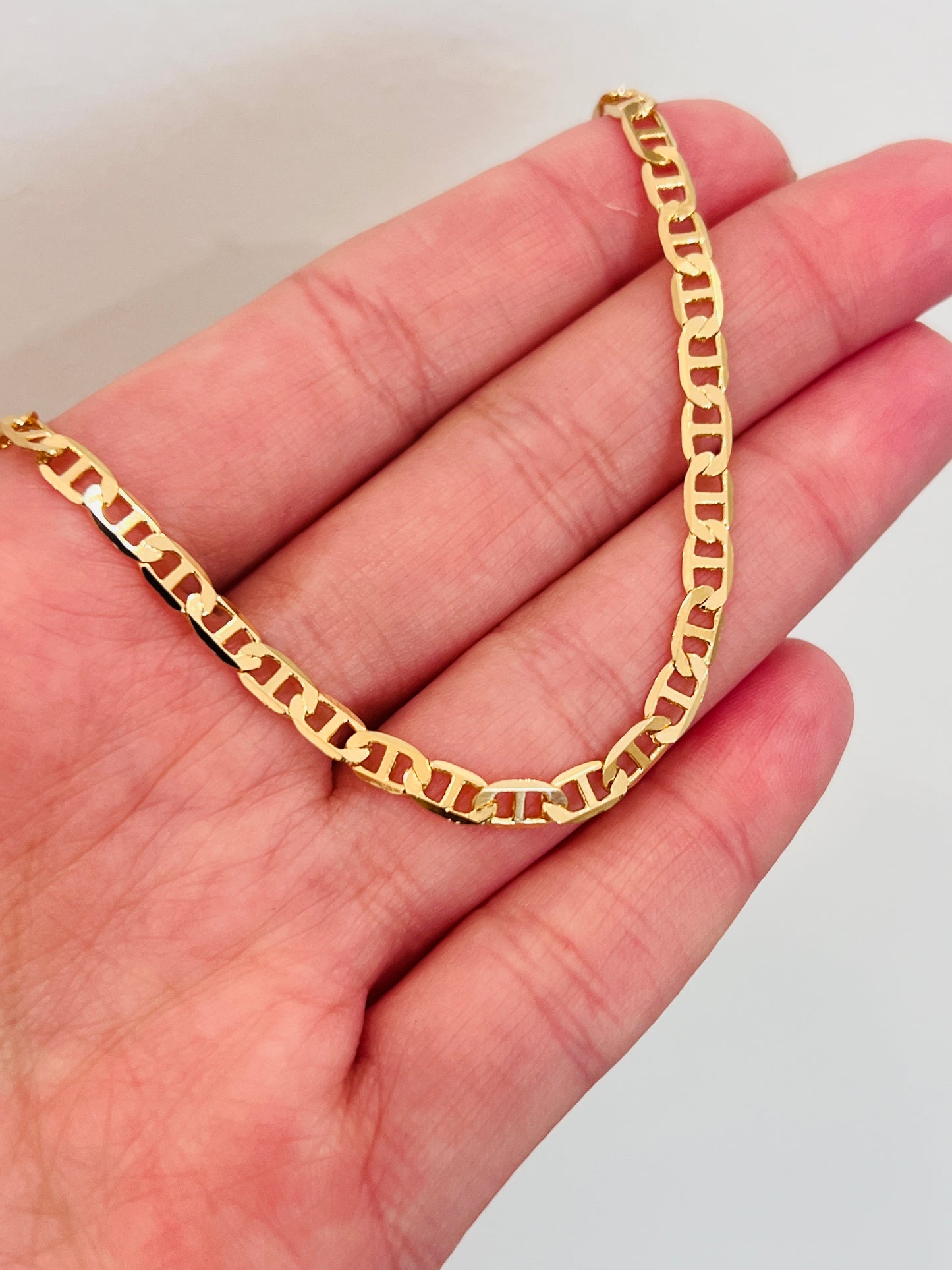 Gold Filled 3mm Mariner Link Bracelet