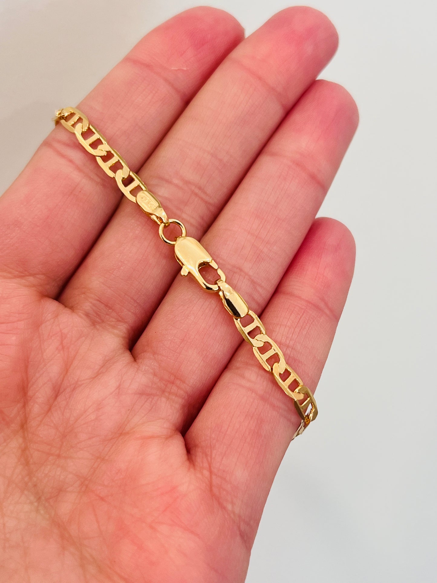 Gold Filled 3mm Mariner Link Bracelet