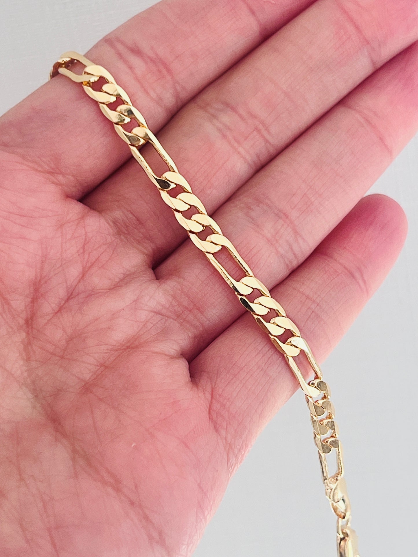 Gold Filled 4mm Flat Figaro Bracelet