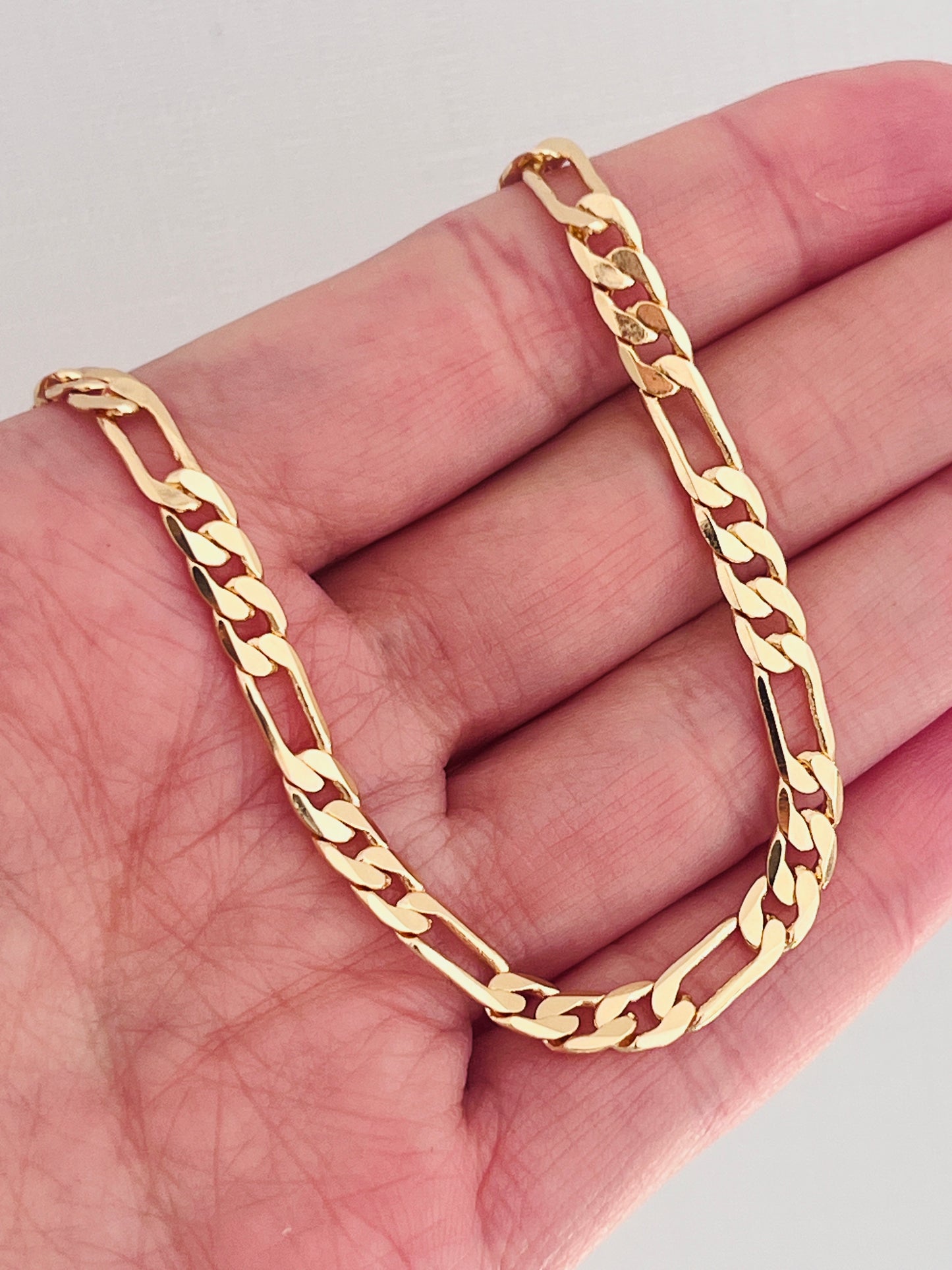 Gold Filled 4mm Flat Figaro Bracelet