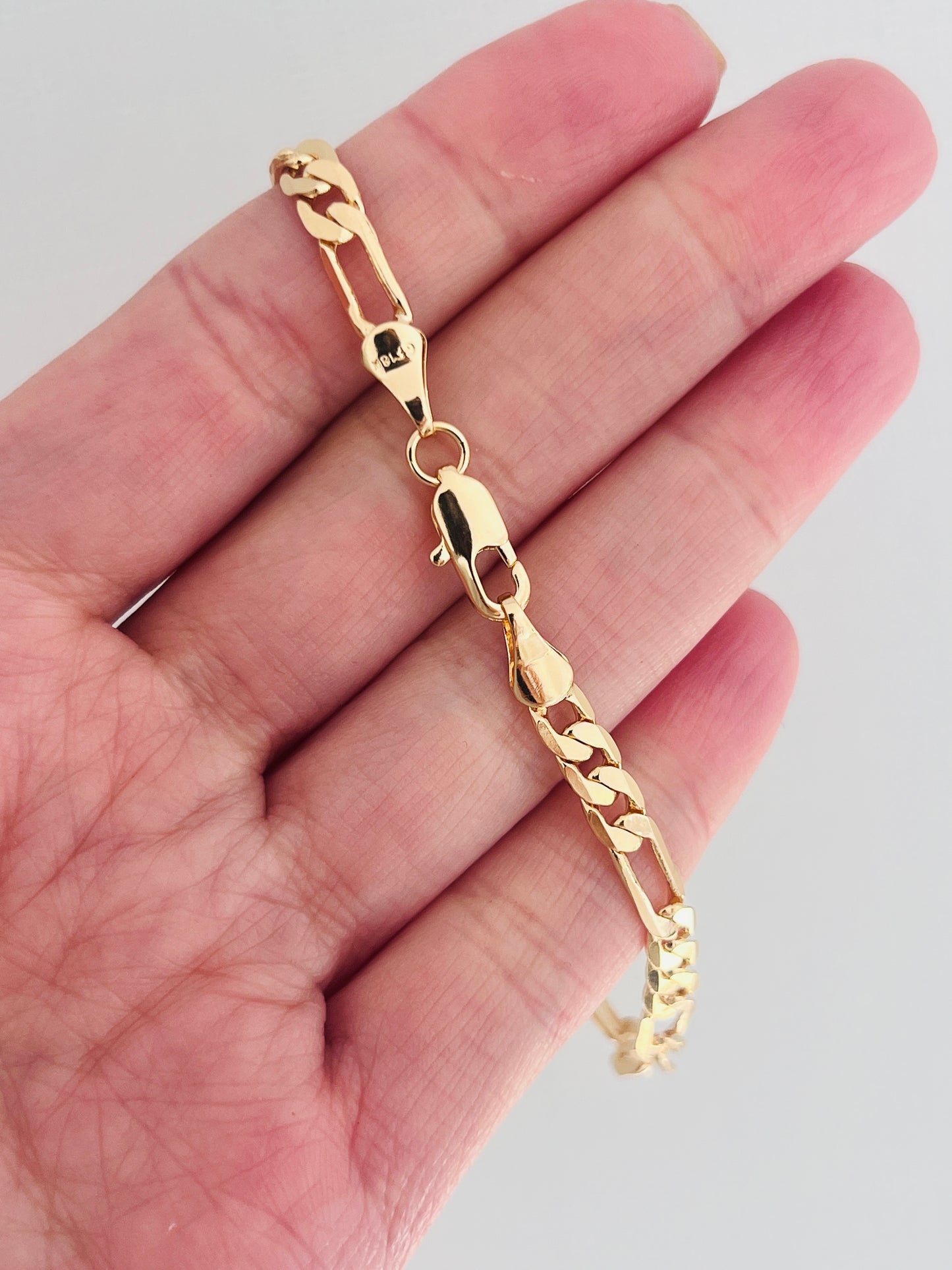 Gold Filled 4mm Flat Figaro Bracelet