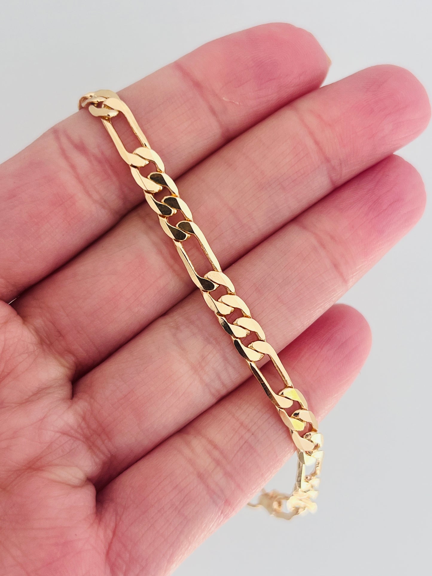 Gold Filled 4mm Flat Figaro Bracelet