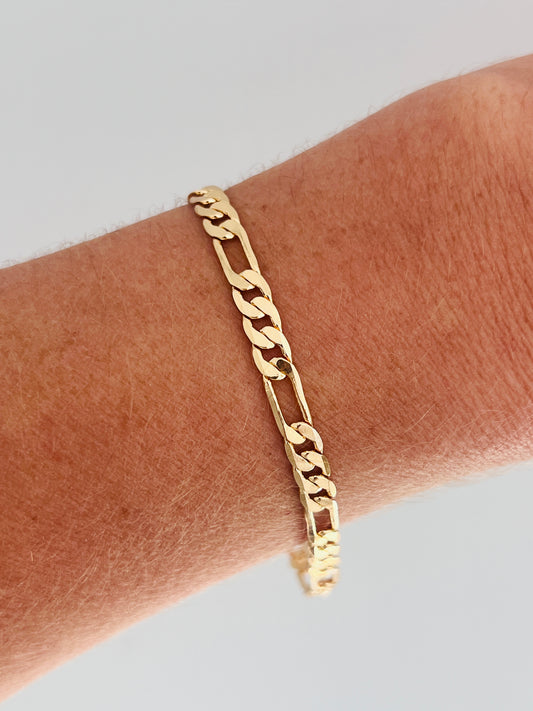 Gold Filled 4mm Flat Figaro Bracelet