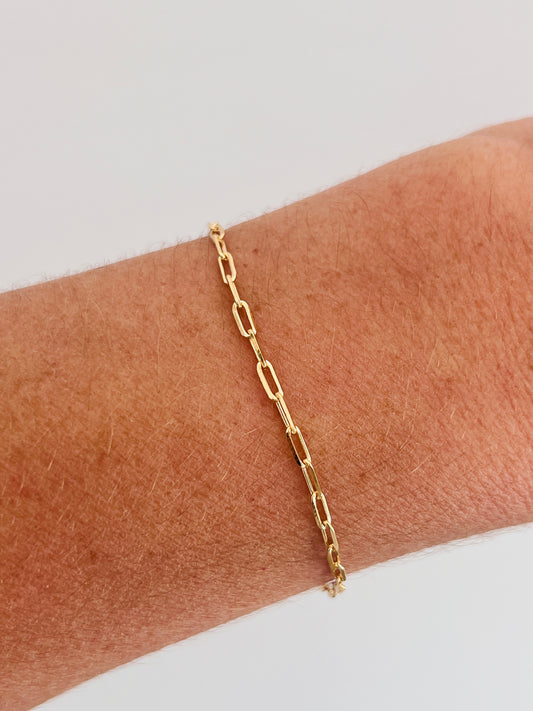 Gold Filled 1.5mm Paperclip Bracelet