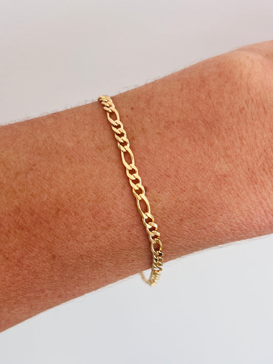 Gold Filled 3mm Figaro Bracelet