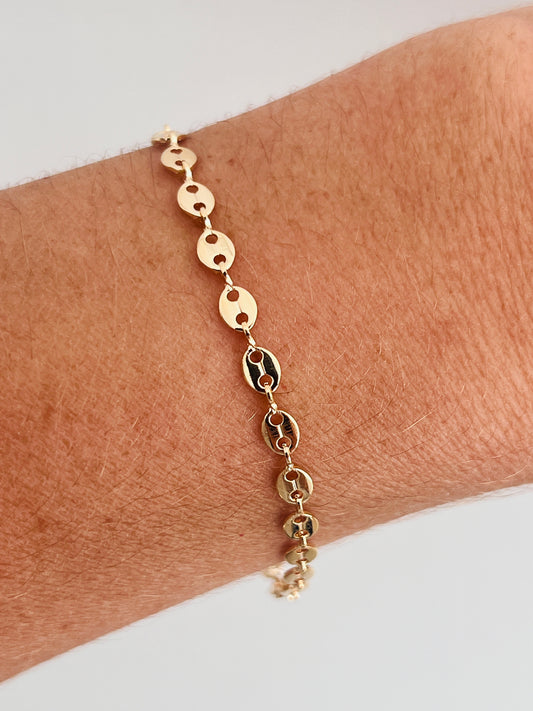 Gold Filled 3mm Disc Bracelet