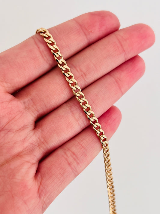 Gold Filled 3mm Beveled Curb Bracelet