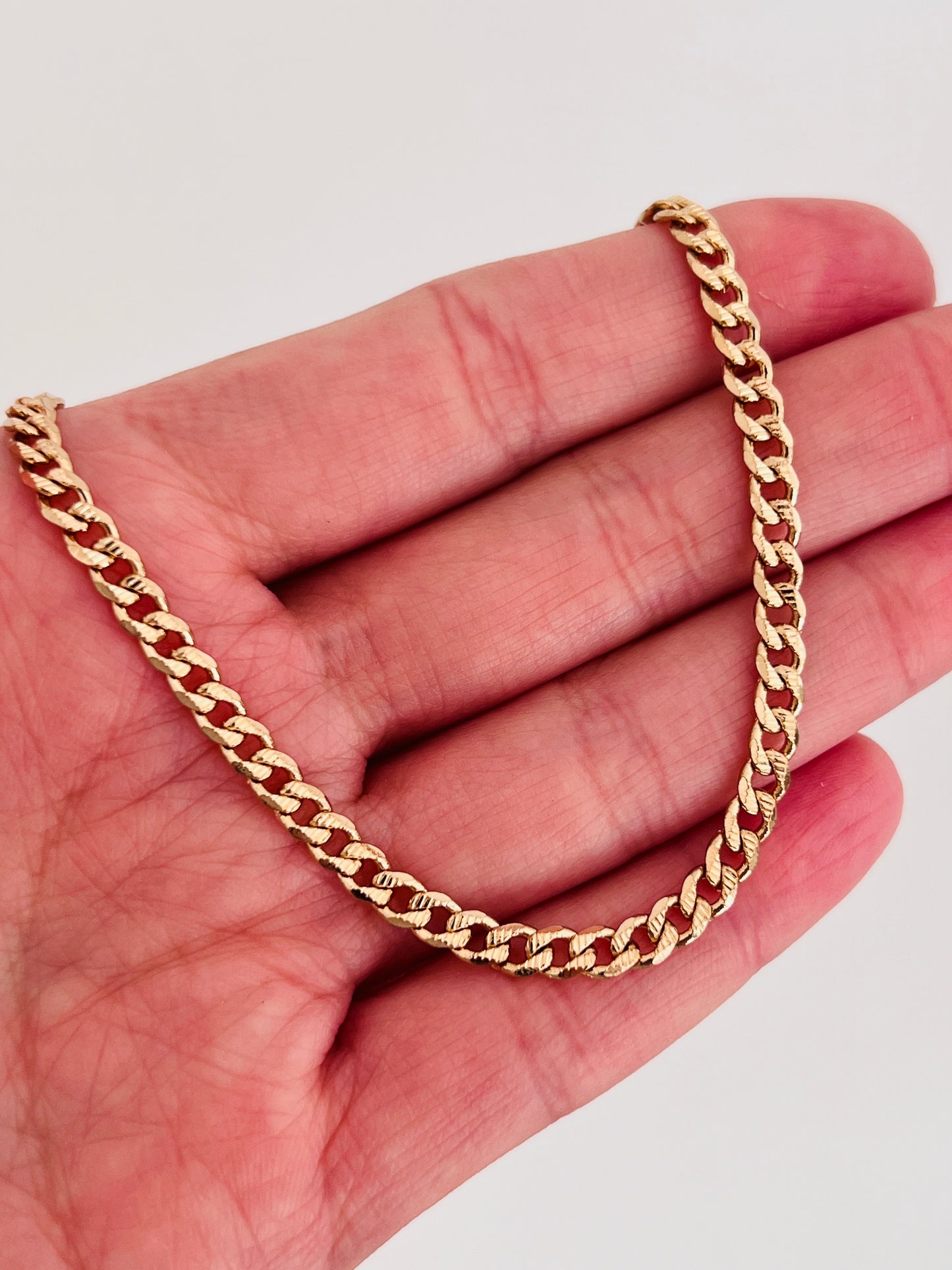 Gold Filled 3mm Beveled Curb Bracelet