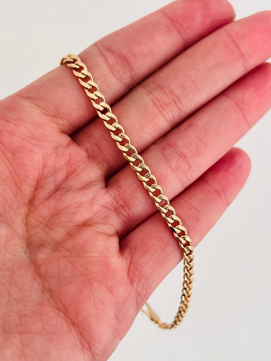 Gold Filled 3.5mm Beveled Curb Anklet