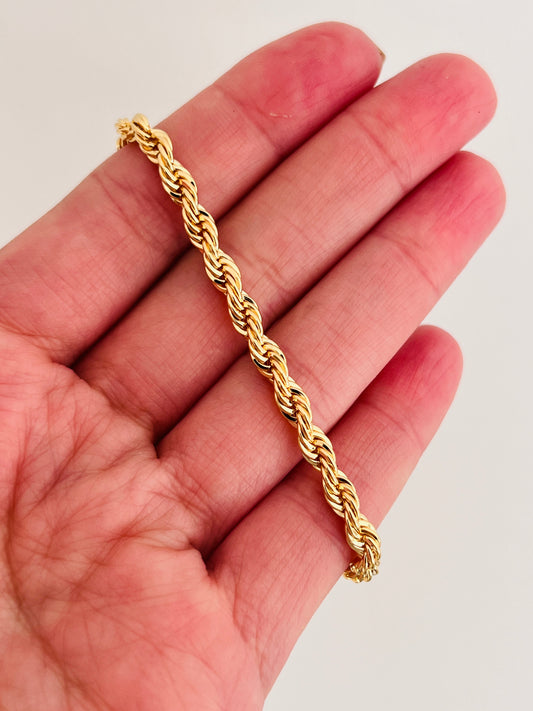 Gold Filled 4mm Rope Bracelet