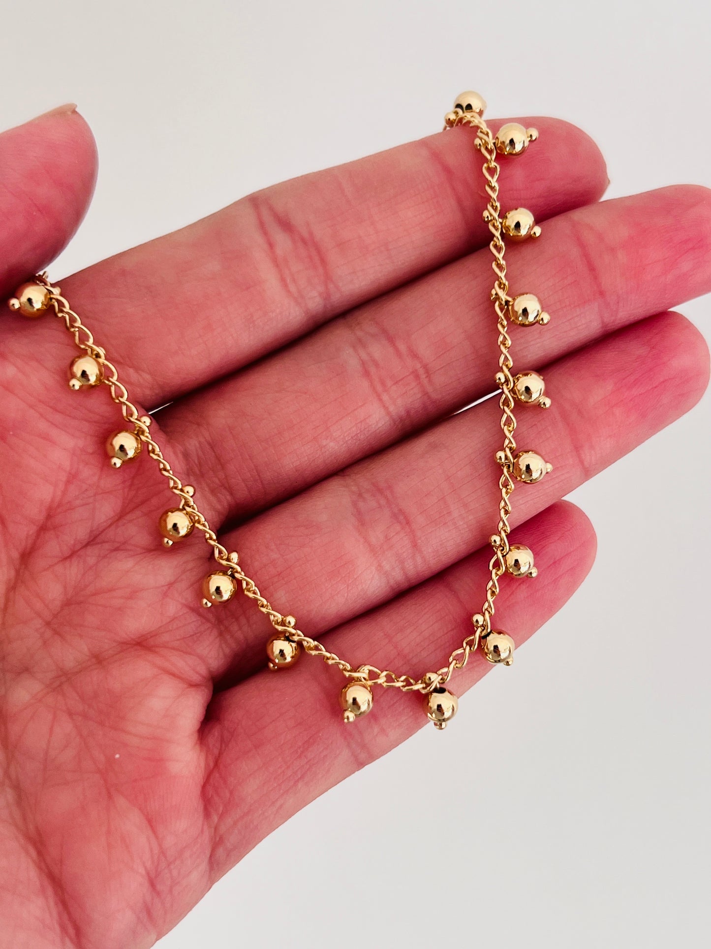 Gold Filled Dangling Bead Bracelet