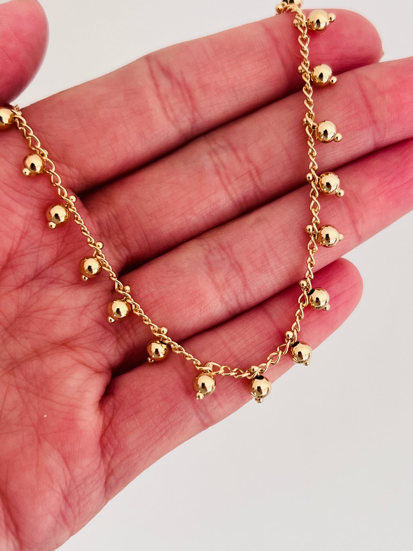 Gold Filled Dangling Bead Bracelet