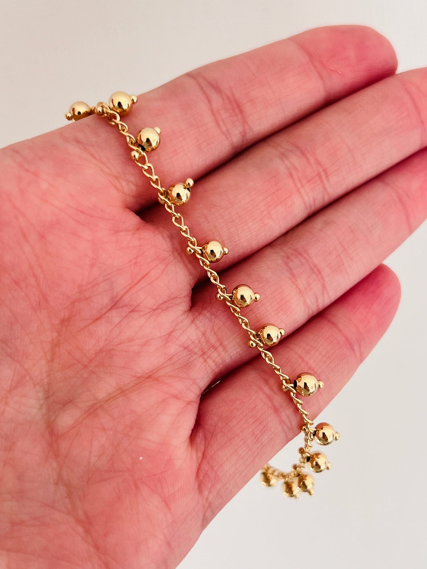 Gold Filled Dangling Bead Bracelet