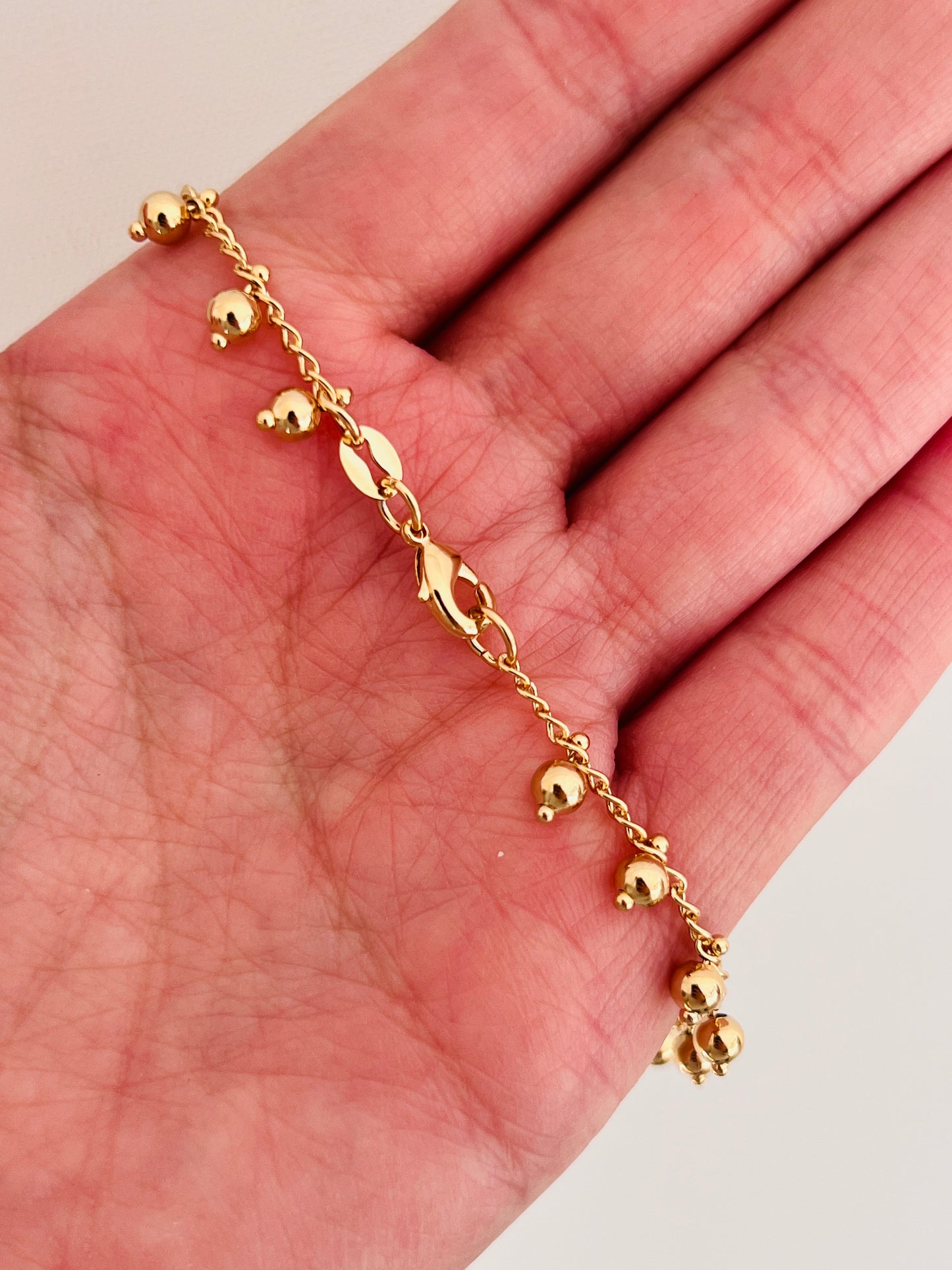 Gold Filled Dangling Bead Bracelet