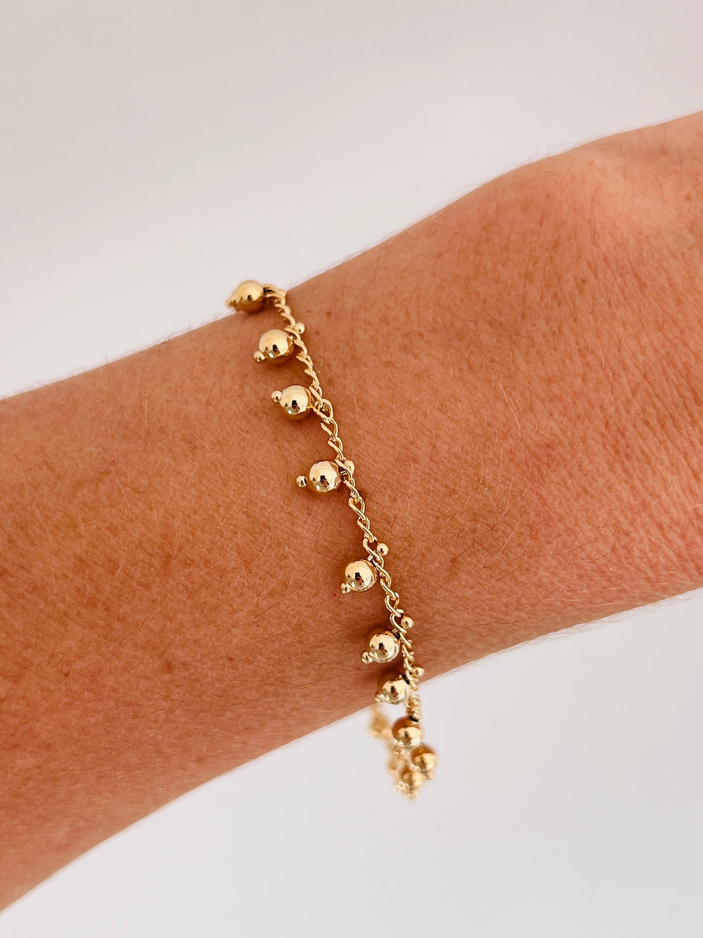 Gold Filled Dangling Bead Bracelet