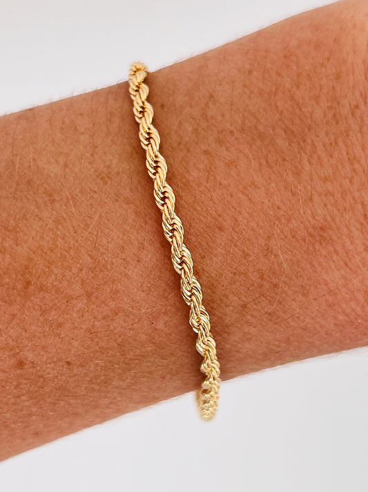 Gold Filled 3mm Rope Bracelet