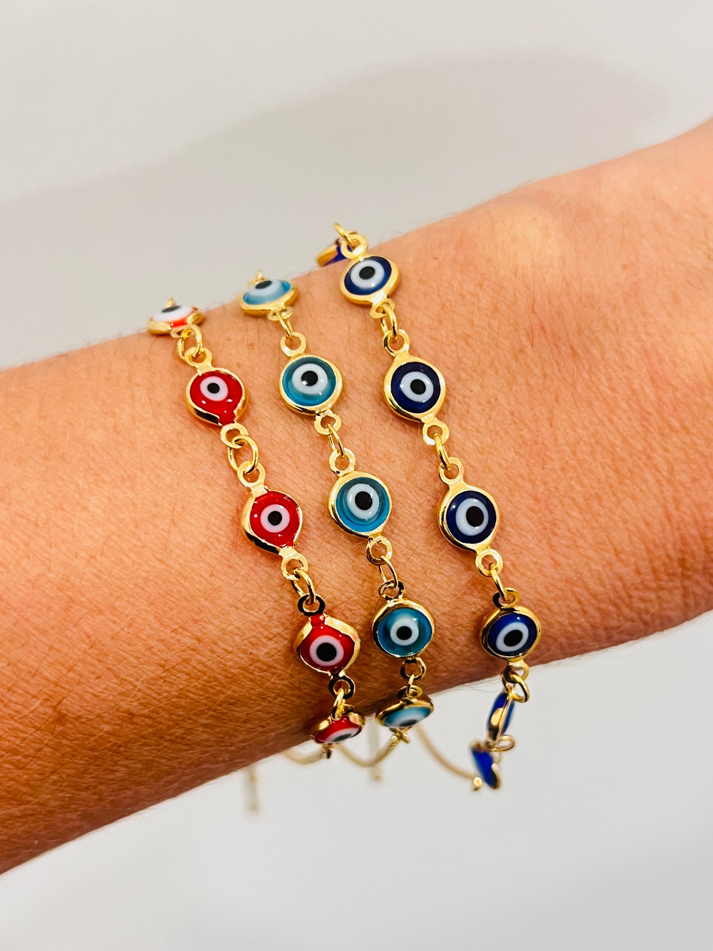 Gold Filled Evil Eye Adjustable Bracelet