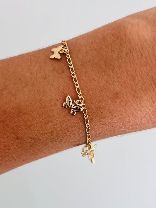 Gold Filled Butterfly Bracelet