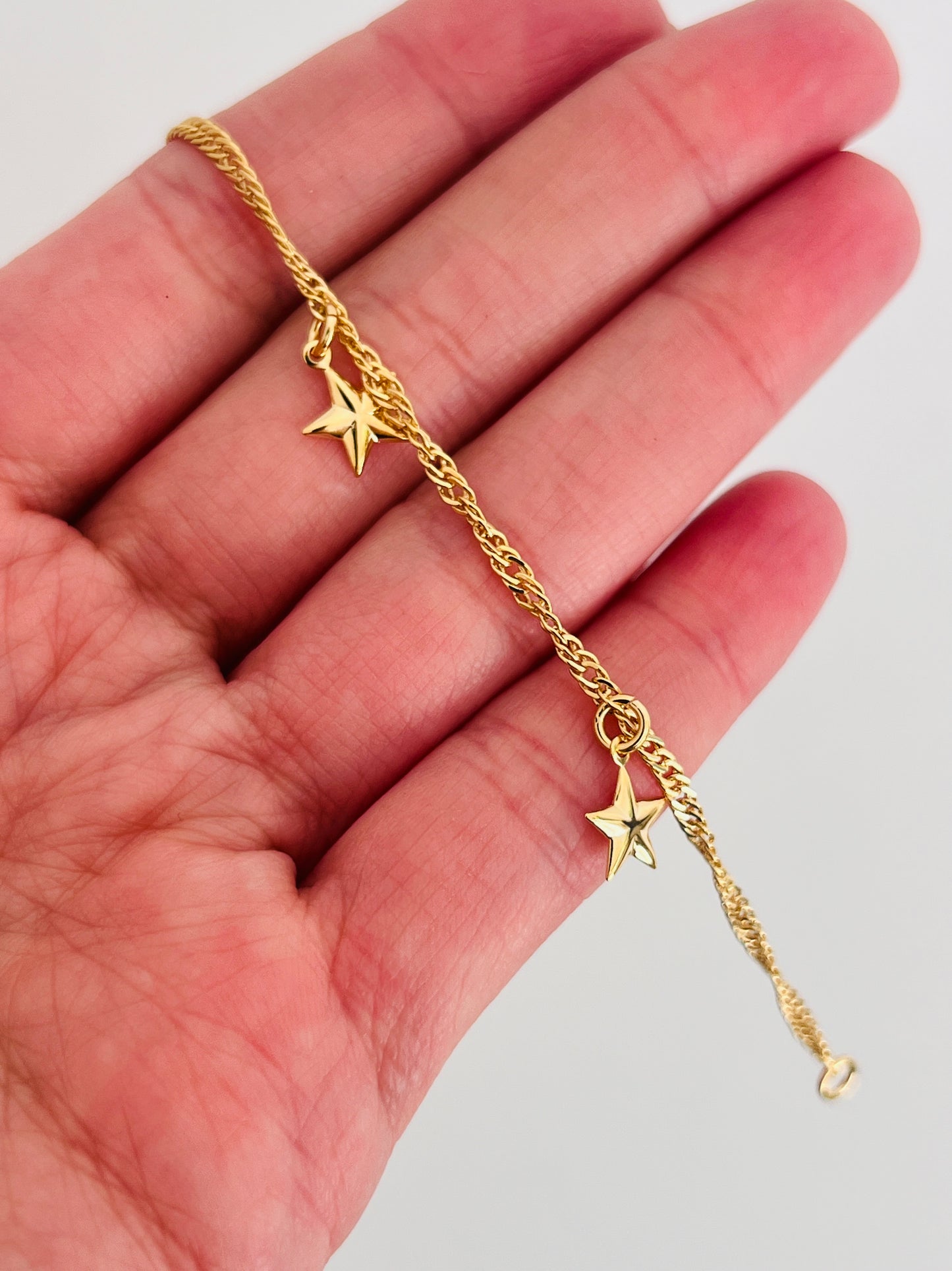 Gold Filled Singapore Dangling Stars Bracelet