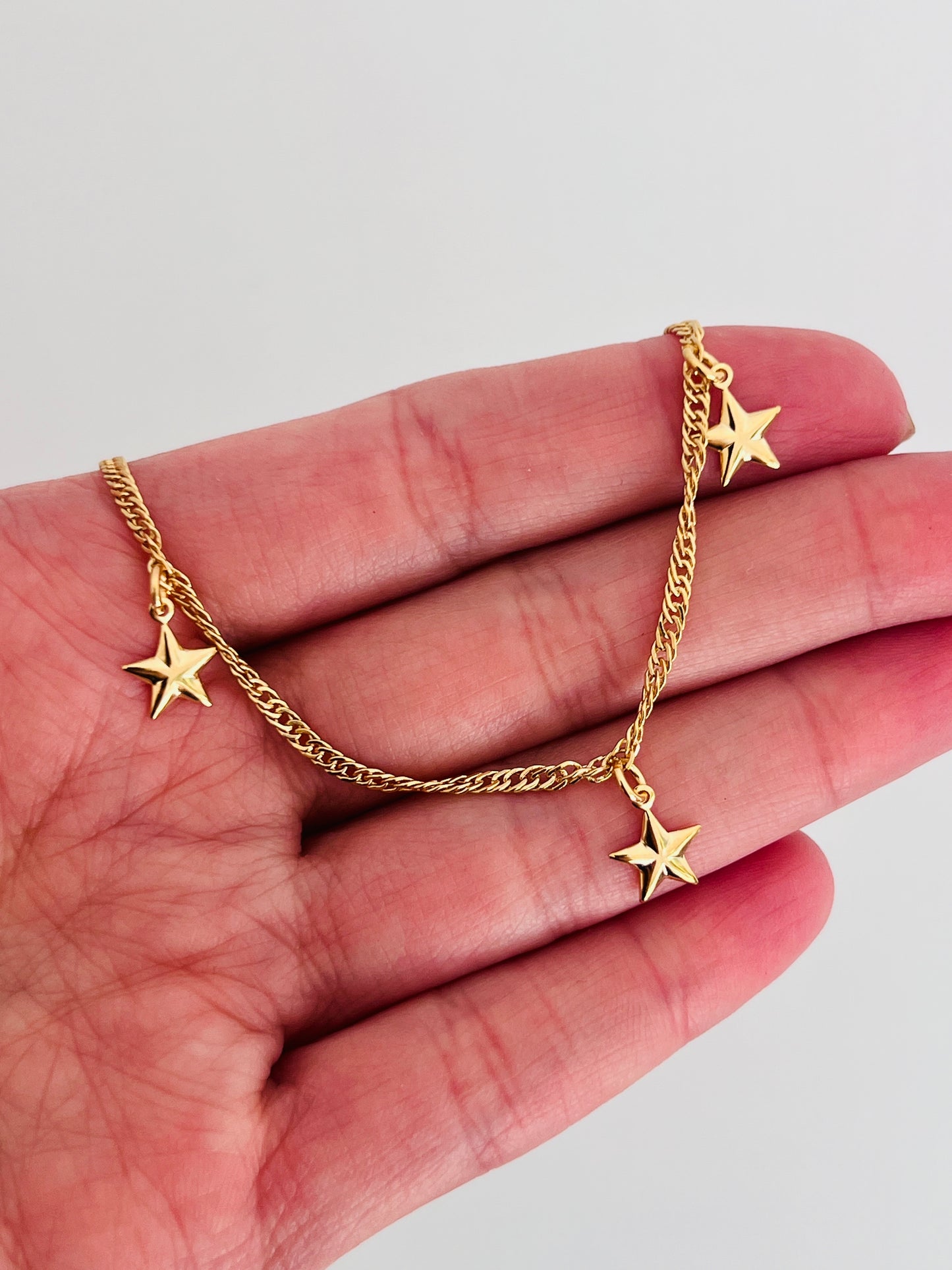 Gold Filled Singapore Dangling Stars Bracelet