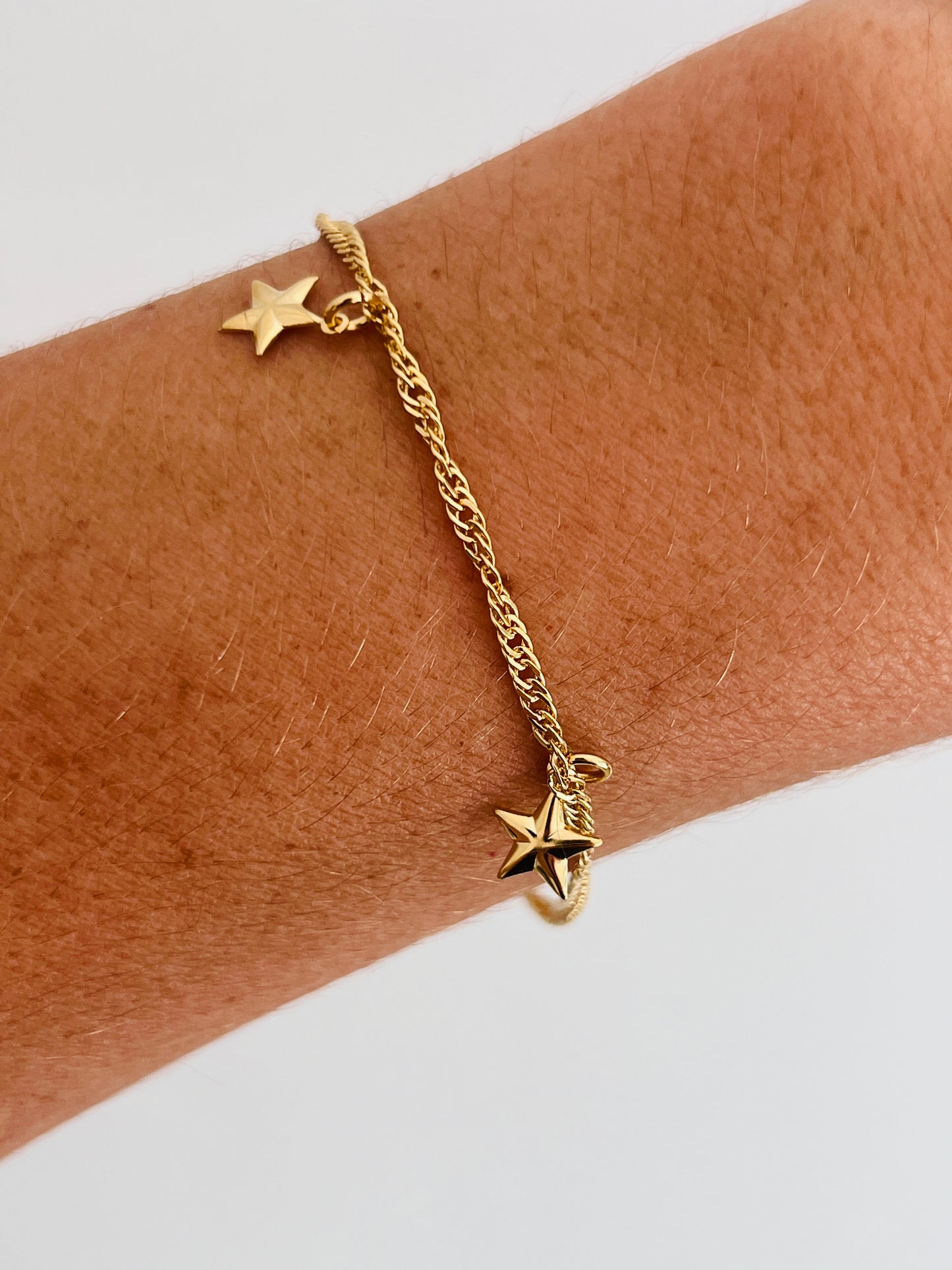 Gold Filled Singapore Dangling Stars Bracelet