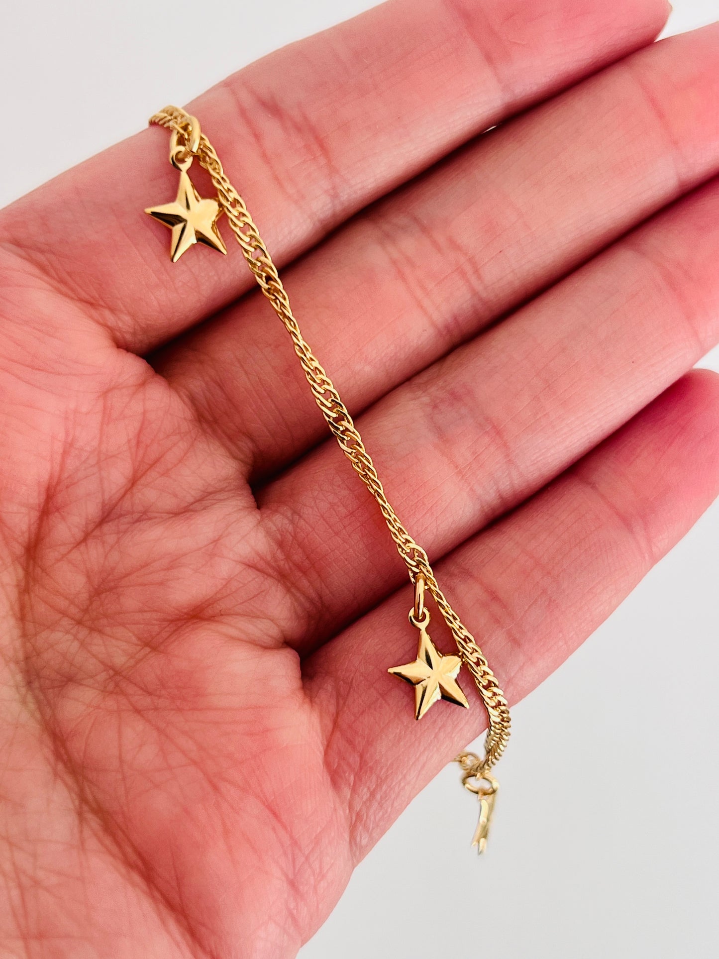 Gold Filled Singapore Dangling Stars Bracelet