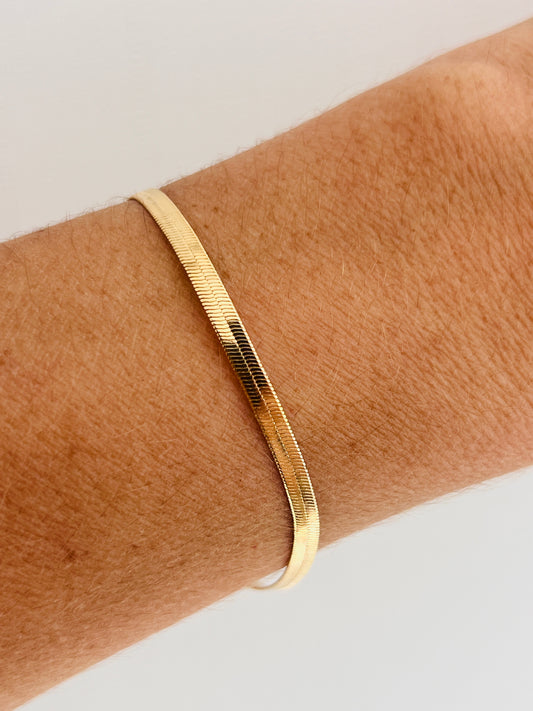 Gold Filled 3mm Herringbone Bracelet