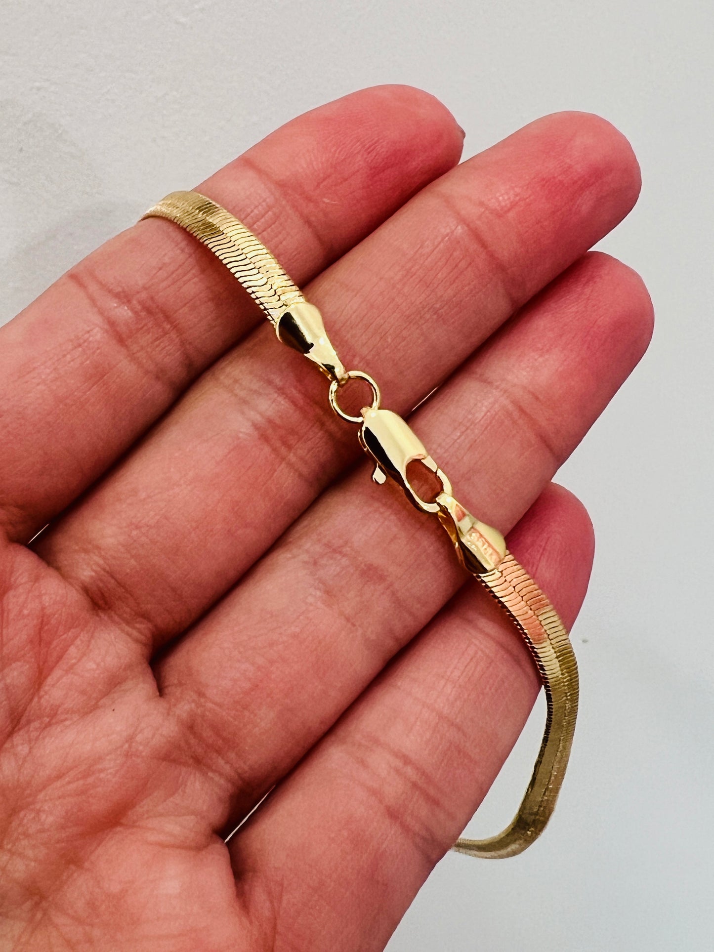 Gold Filled 4mm Herringbone Bracelet