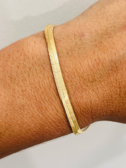 Gold Filled 4mm Herringbone Bracelet