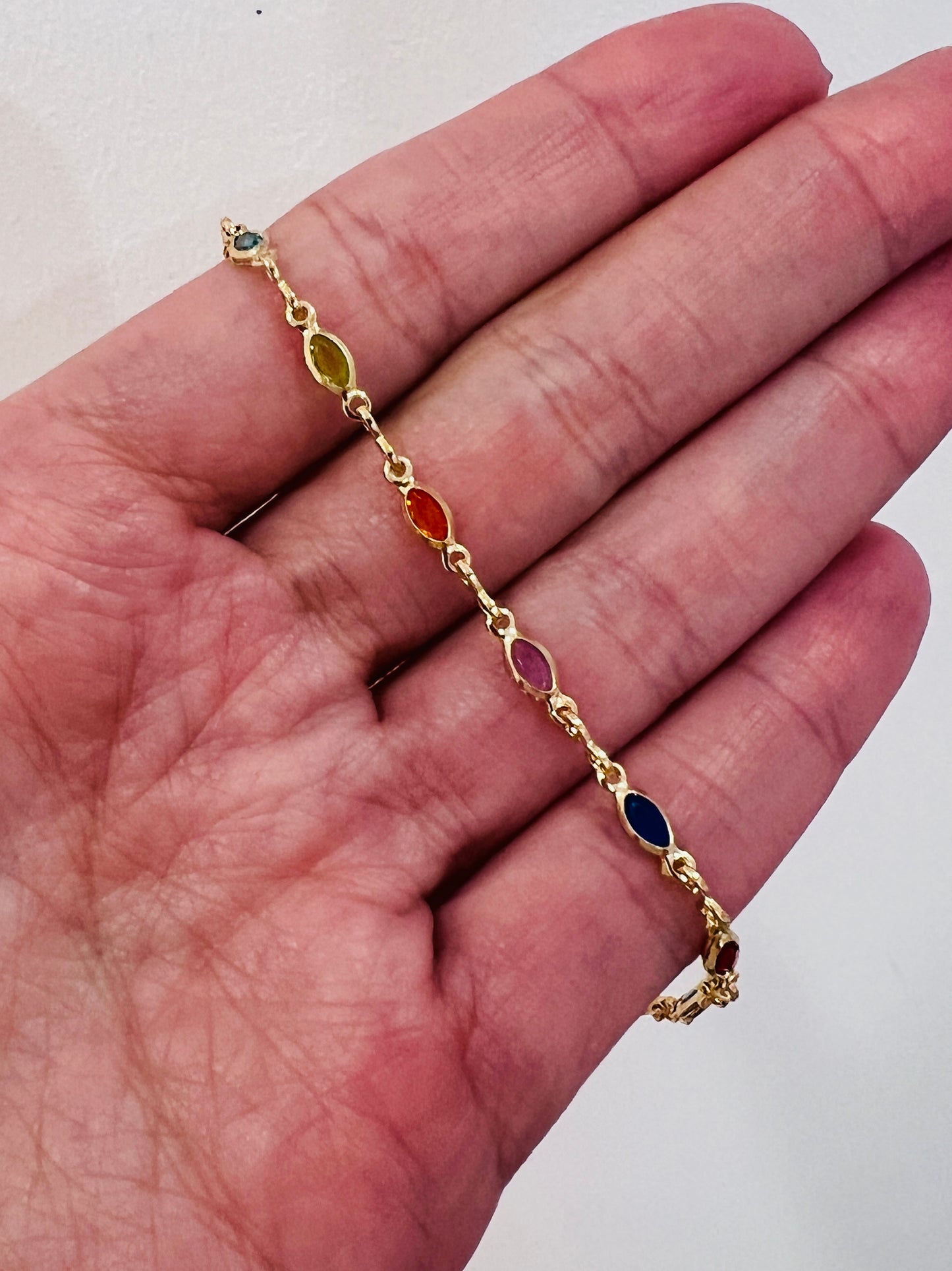 Gold Filled Oval Gemstone Bracelet