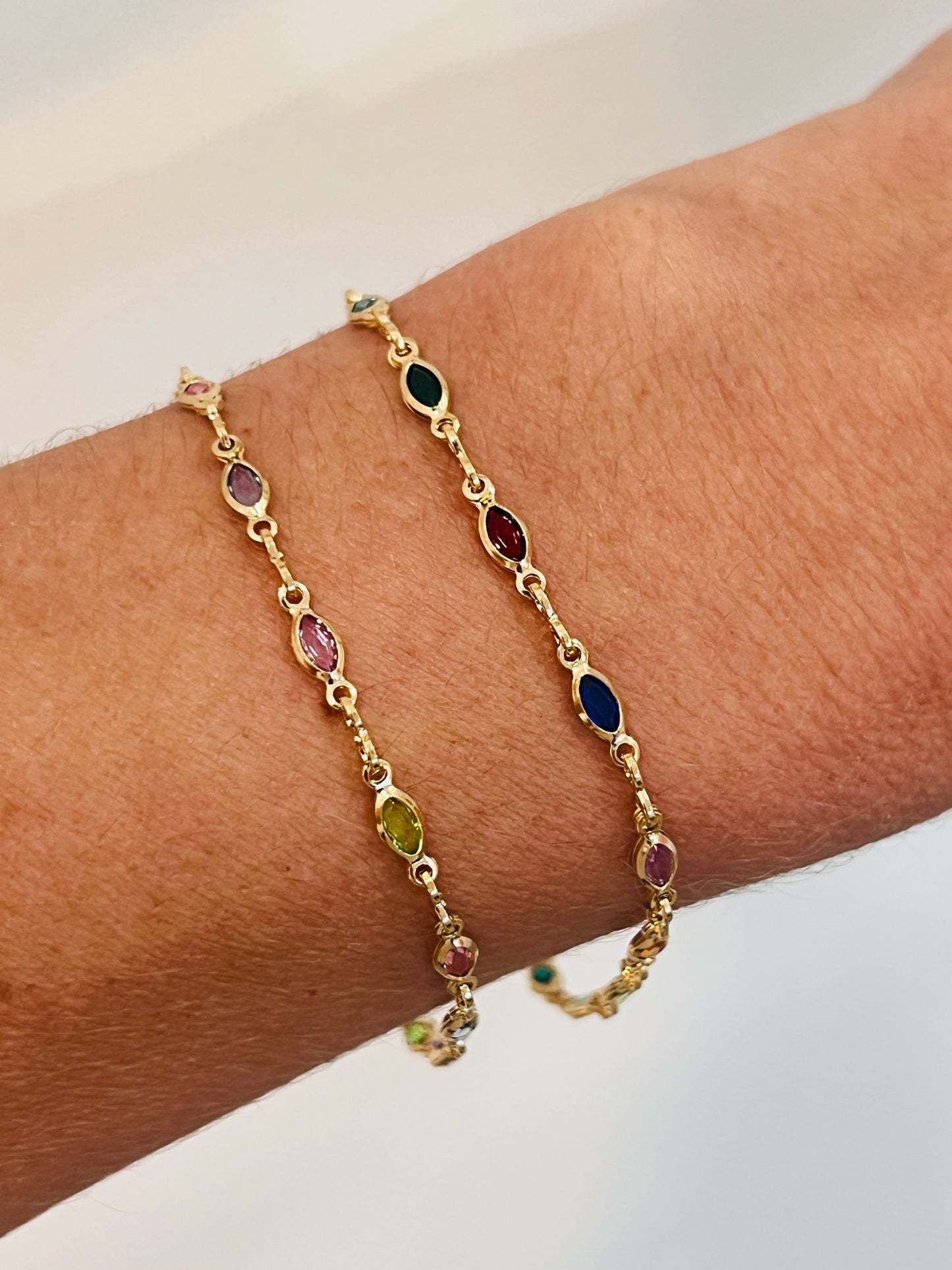 Gold Filled Oval Gemstone Bracelet