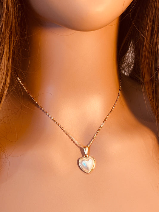 Gold Filled Pearl Heart Necklace