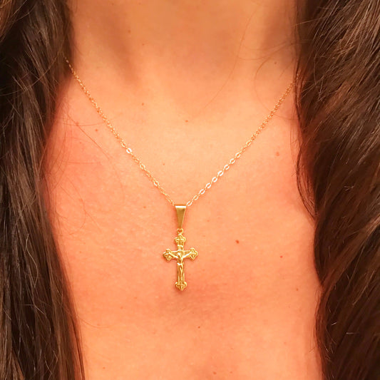 Gold Filled Mini Cross Necklace