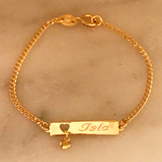 Gold Filled Engraved Baby ID Bracelet