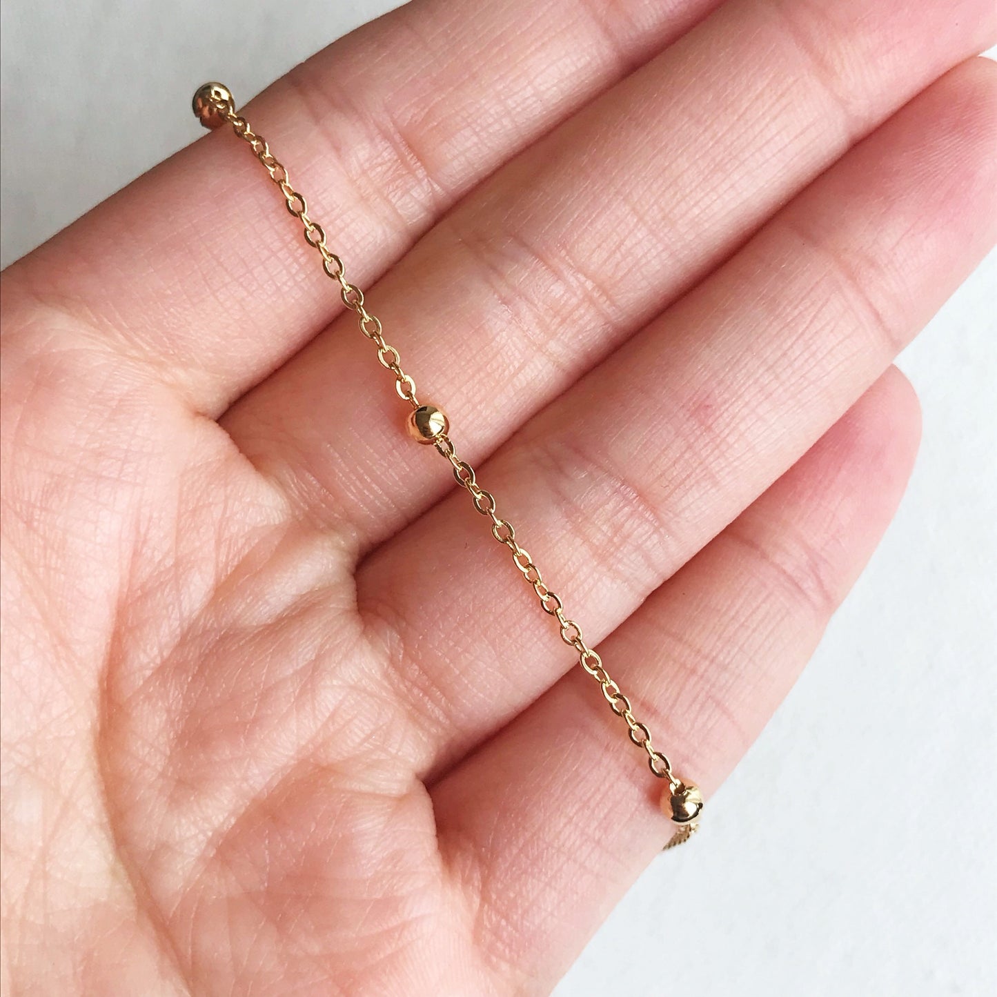 Gold Filled Cable Ball Anklet