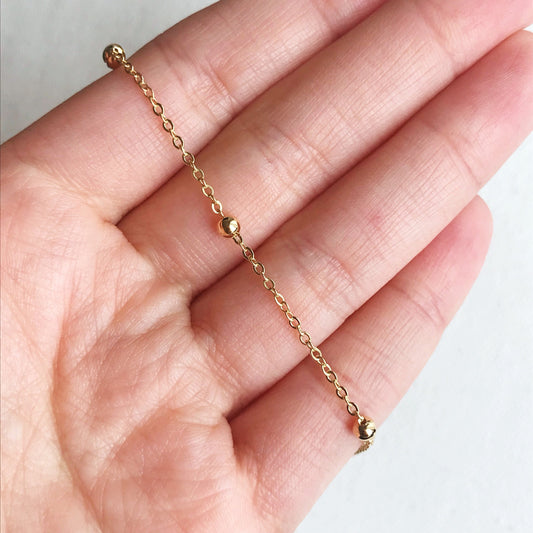 Gold Filled Cable Ball Anklet