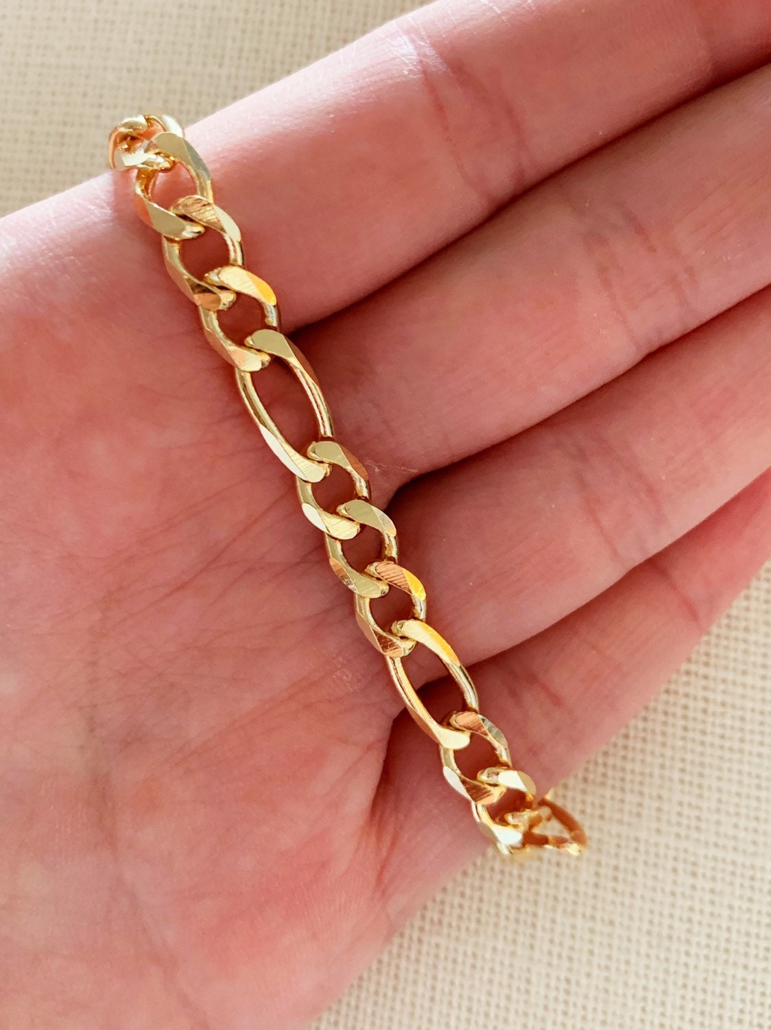 Gold Filled 6mm Figaro Bracelet