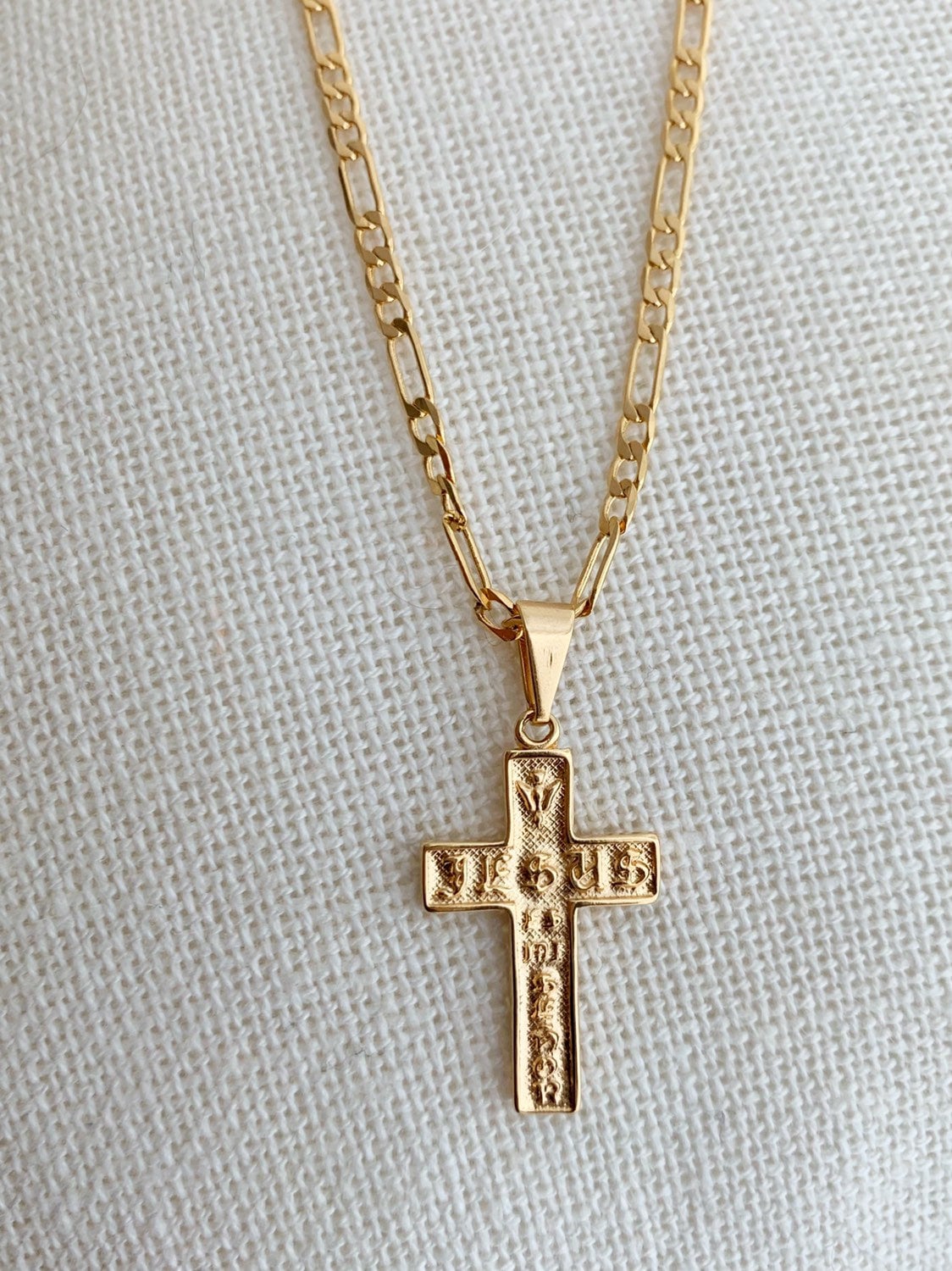 Gold Filled Figaro Cross Necklace