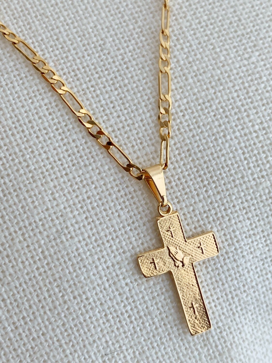 Gold Filled Figaro Cross Necklace