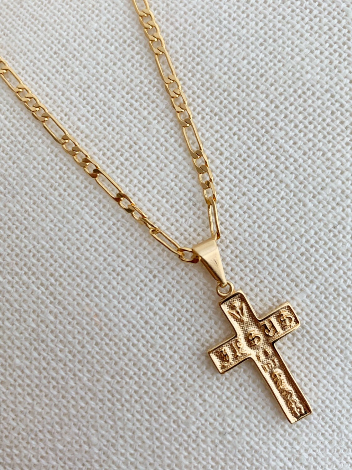 Gold Filled Figaro Cross Necklace