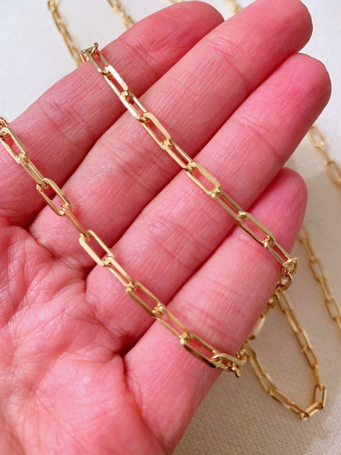 Gold Filled 3.5mm Paperclip Chain