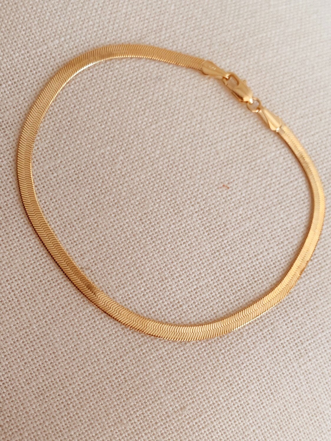 Gold Filled 4mm Herringbone Anklet