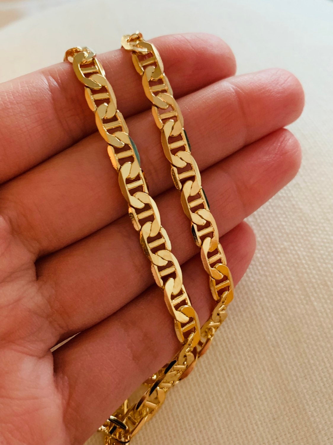 Men's Chain, Mariner Link Chain, Gold Filled Necklace, Mens Jewelry,Mens Necklace,Mens Gift,Jewelry for Men,Necklace for Men,Present for Men