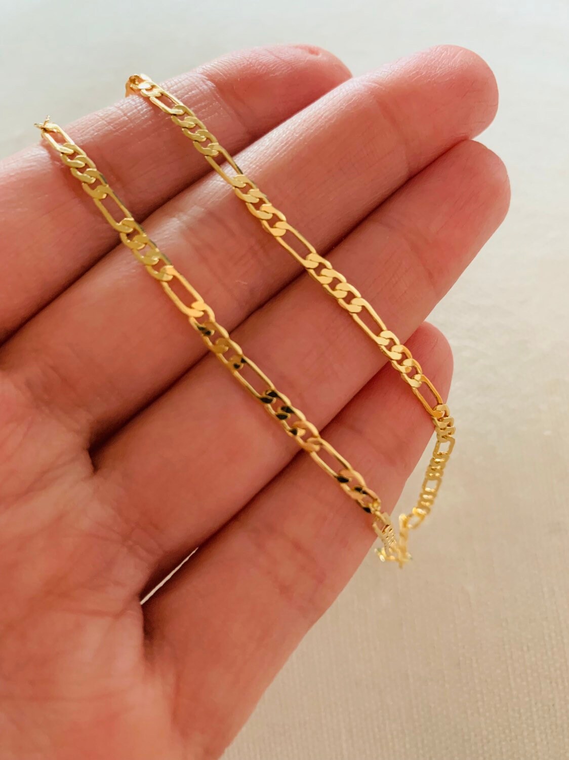 Gold Filled 3mm Flat Figaro Anklet