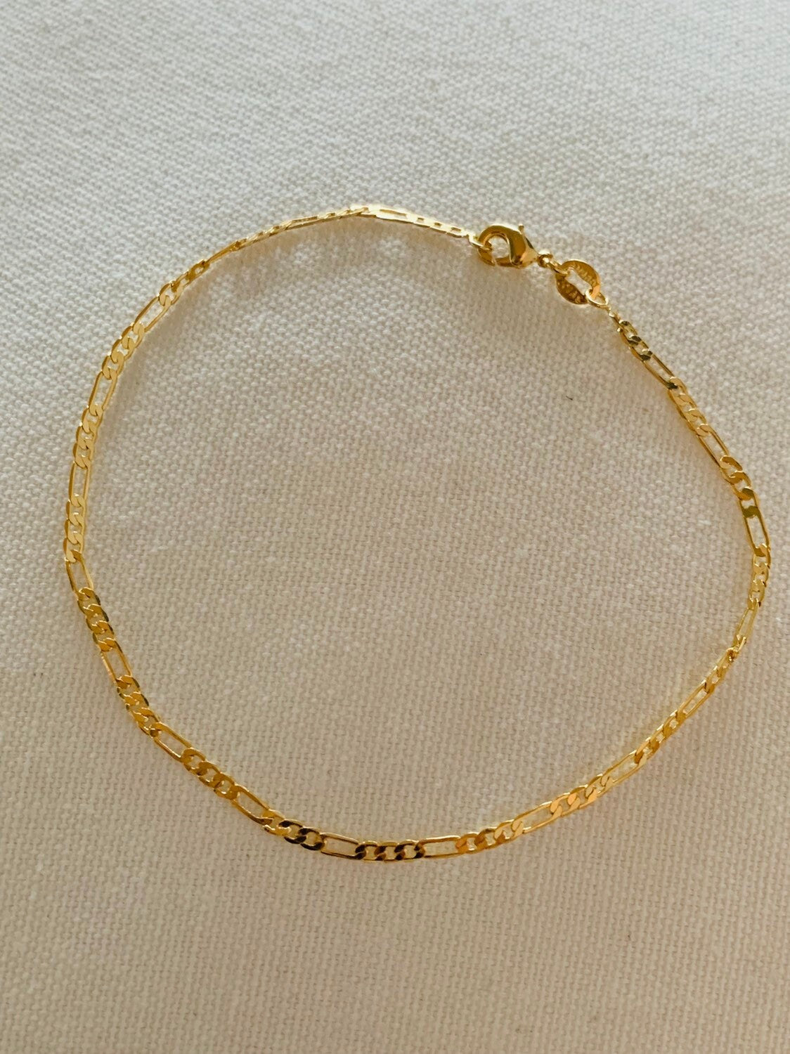 Gold Filled 3mm Flat Figaro Anklet