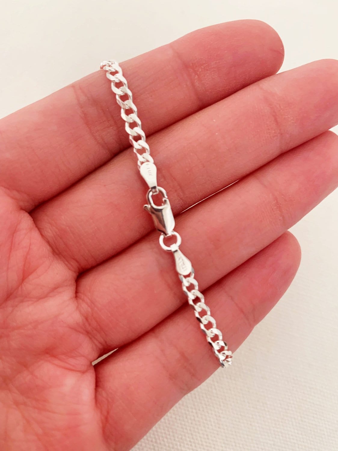 Sterling Silver 3.5mm Curb Anklet